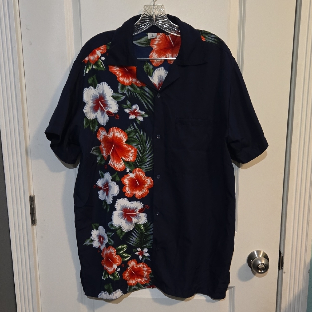 Tropical Floral Button Down Hawaiian Shirt